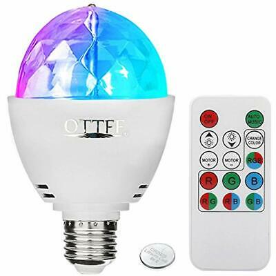 3W E27 Disco Ball Lamp RGB Rotating LED Sound Activated Strobe Lights Party Bulb