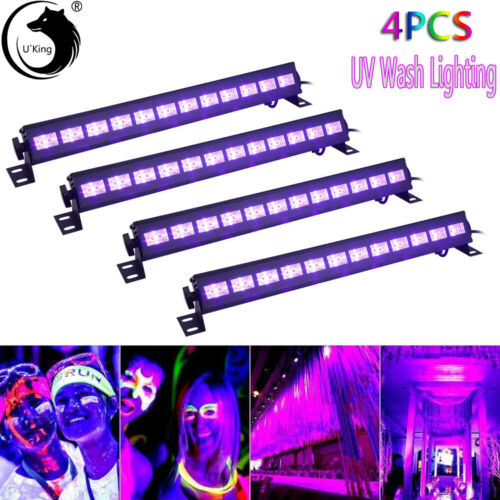 36W 4PCS U`King 12 LEDs UV Black Light Wall Wash Stage Lighting DJ Disco Church