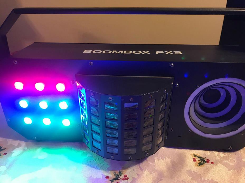 ADJ BoomBox FX3 Startec Series 3-FX-IN-1 Party Effect Mini Dekker TRI Color LED