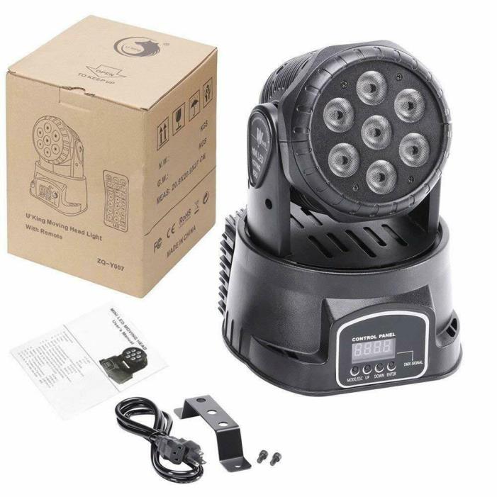 U`King Stage Lighting Moving Head Light 7 LEDsx10 W 4 Color RGBW with DMX...