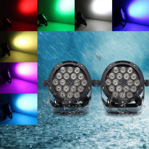 LED DJ Par Light 2~LOTS Stage Lighting Waterproof Wedding DMX RGBWA UV Party New