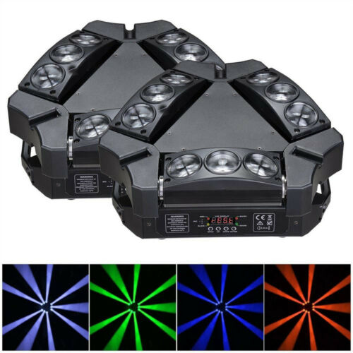 60W 9LED RGB Beam Spider Bird Moving Head Stage Lighting DMX512 Wedding Partyx2