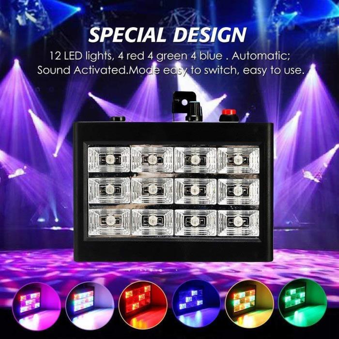 15W 12LED RGB Strobe Flash Stage Light Club DJ Disco Bar Party Effect Lighting