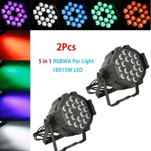2Pcs 270W 5 in 1 RGBWA Stage Par Light LED Lighting Party DJ Disco PAR64 DMX US