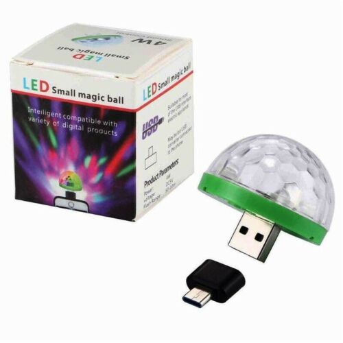 USB Party Lights Mini Disco Ball Led SMALL Magic Sound Control DJ Stage Light Co