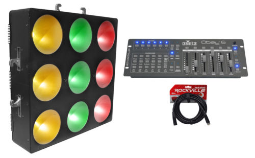 Chauvet DJ CORE 3x3 COB Pixel Mapping+Linear Wash Panel Light+Controller+Cable