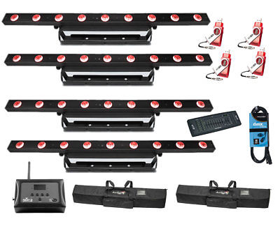4x CHAUVET DJ COLORband H9 USB Light +DMX Operator +D-Fi Hub & USB+Bags+Cable