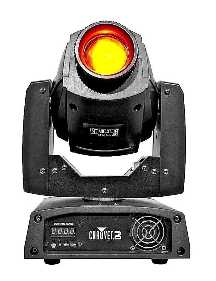 Set of Chauvet DJ Intimidator Spot LED 250 RGB DMX gobo switching rotating heads