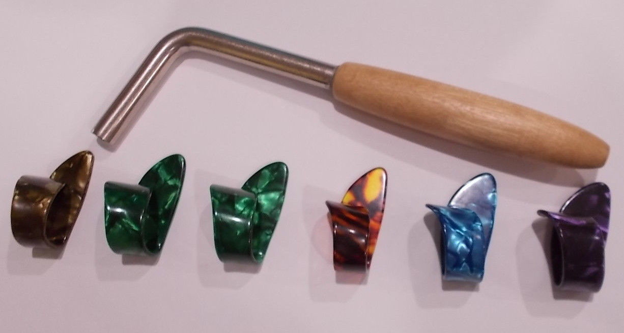 Autoharp Tuning Wrench + 6 colorful Medium Thumb Picks Grover 8020    FREE SHIP!