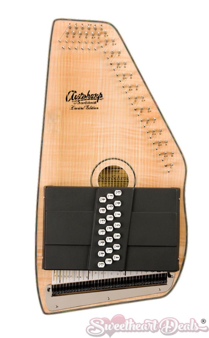 Oscar Schmidt 21 Chord Acoustic/Electric Autoharp Flame Maple Top - OS11021FNE