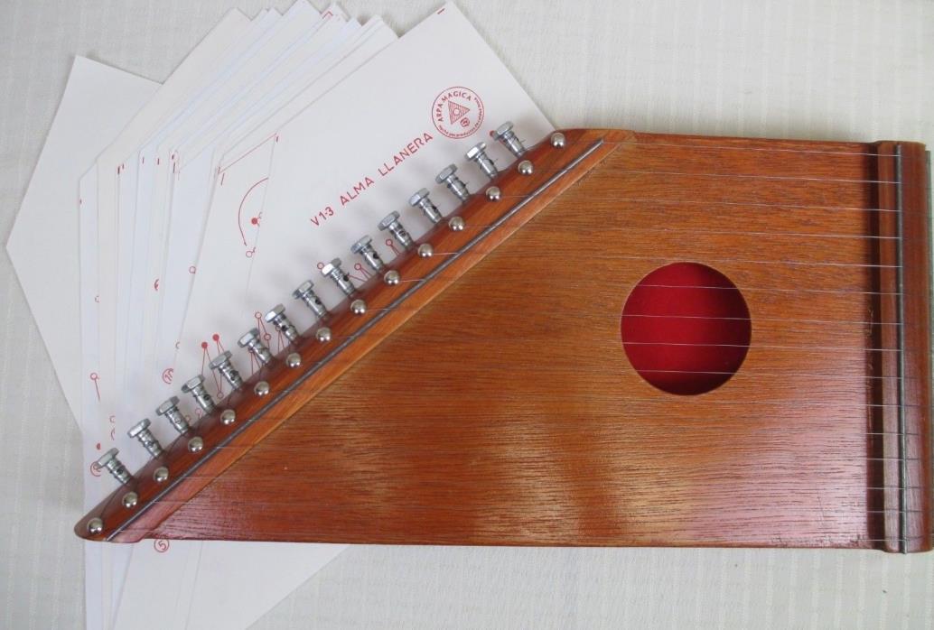 Arpa Magica 15-String Lap Harp Zither with Music Sheets