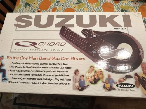 Suzuki Q-Chord Synthesized Autoharp/Guitar with AC Adapter and Case, New!