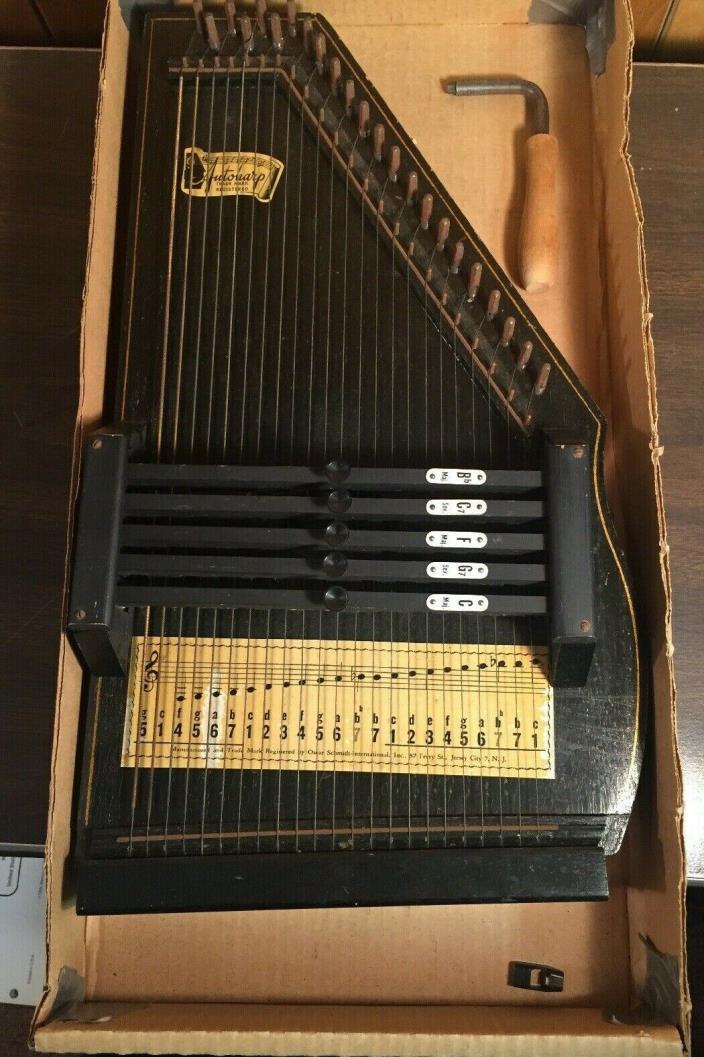 Vintage Oscar Schmidt 23 String Autoharp 5 Chord Bar Musical Instrument