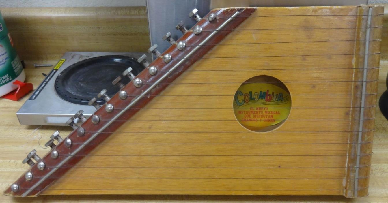 Vintage COLOMBINA Original Mexico 15 String Hand Harp 8