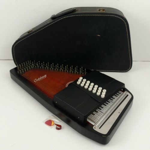 Vintage Oscar Schmidt 21 Chord 36 String Cherry Wood Autoharp OS-21C Hard Case