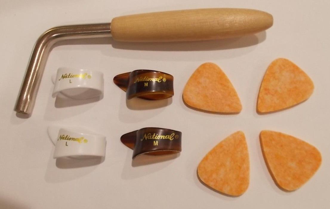 Autoharp Tuning Wrench Grover 8020 + 4 Thumb Picks & 4 Felt Picks     FREE SHIP!
