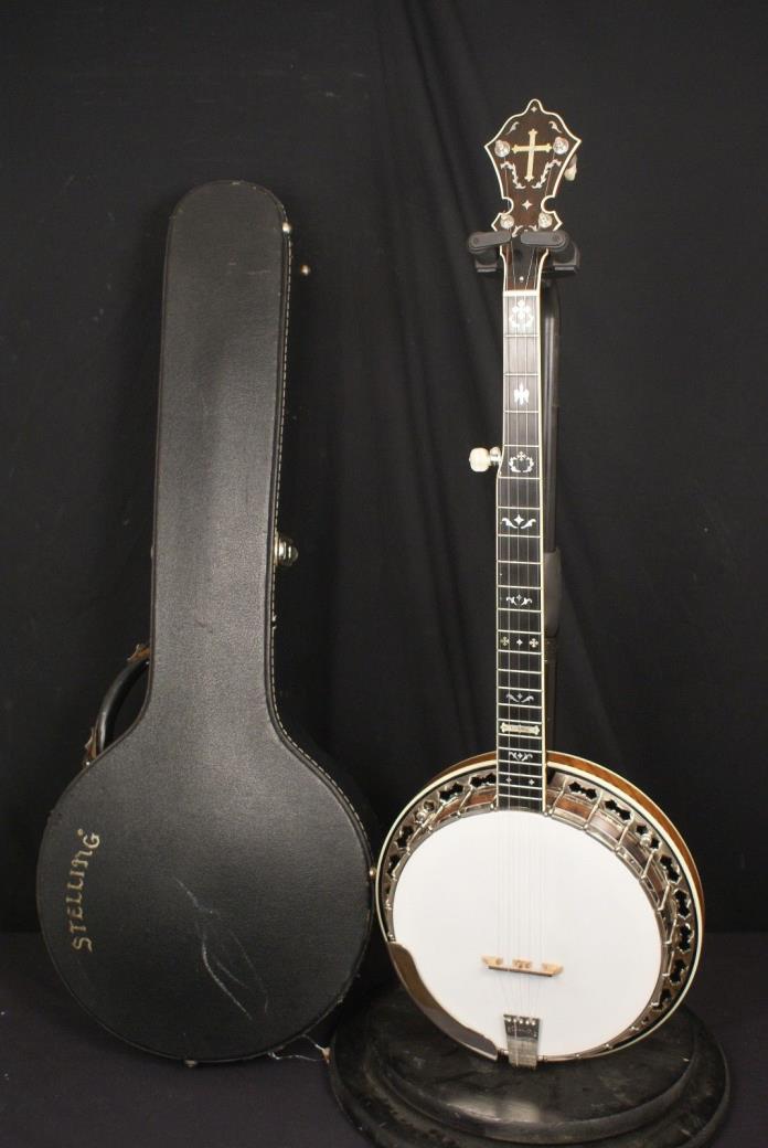 1978 RARE Stelling Gospel 5 string flathead banjo Made in USA all original +OHSC