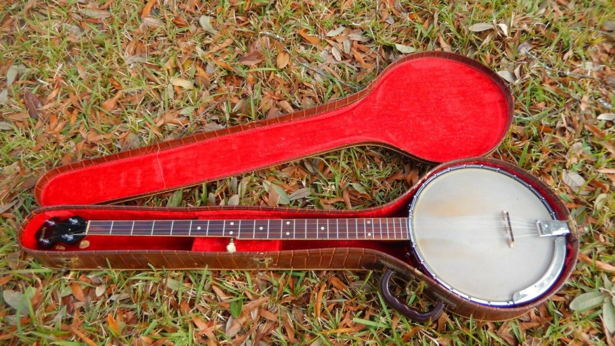 Vintage Christy Longneck Banjo w Case, VEGA Strings, Folk Style, Made in the USA