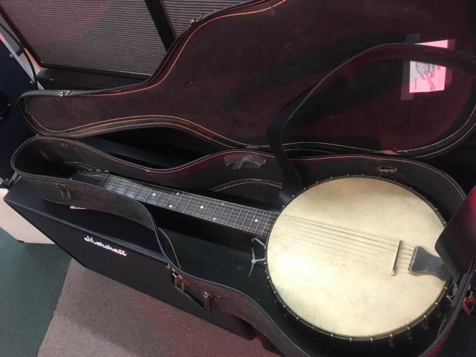 Vintage 6-String Ganjo Guitar / Banjo Open Back Made by Sterling? Banjitar