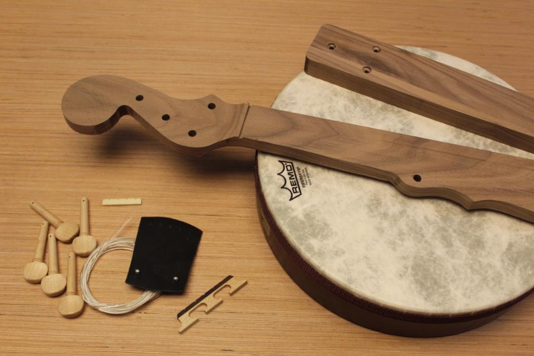 DIY Minstrel Banjo Kit Handmade in USA Solid American Walnut And Remo Drumhead