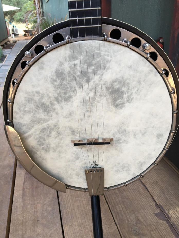 Vintage 1980 Deering 5 Deluxe 5 String Banjo, ex. cond, Fibreskyn head