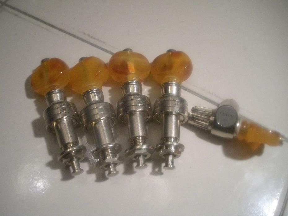 Gotoh 2 band banjo tuners, nickel plated with Amber buttons. 5 string banjo