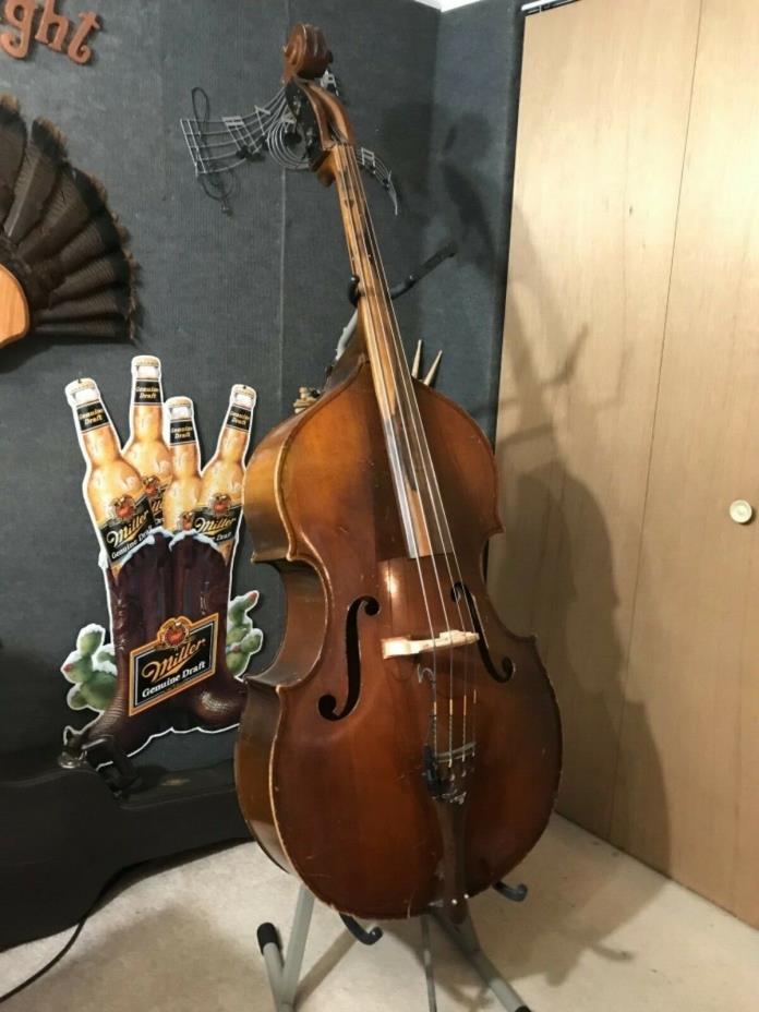 Kay Upright Bass 1963 model M-3. w/ Realist Bass Pickup, Stand, Bow, Gig-Bag.