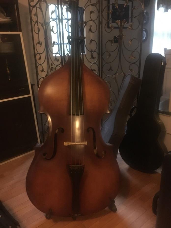 3/4 Upright Double Bass, with Soft Case, Stand, and Bow