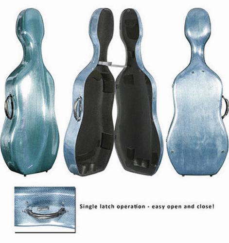 CC4800 Core Single Latch Carbon Fiber Cello Case - 8.2 lbs.- blue - Red - Black