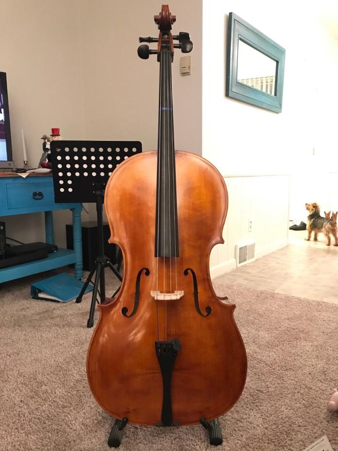 4/4 Size Cello with Bow + Case