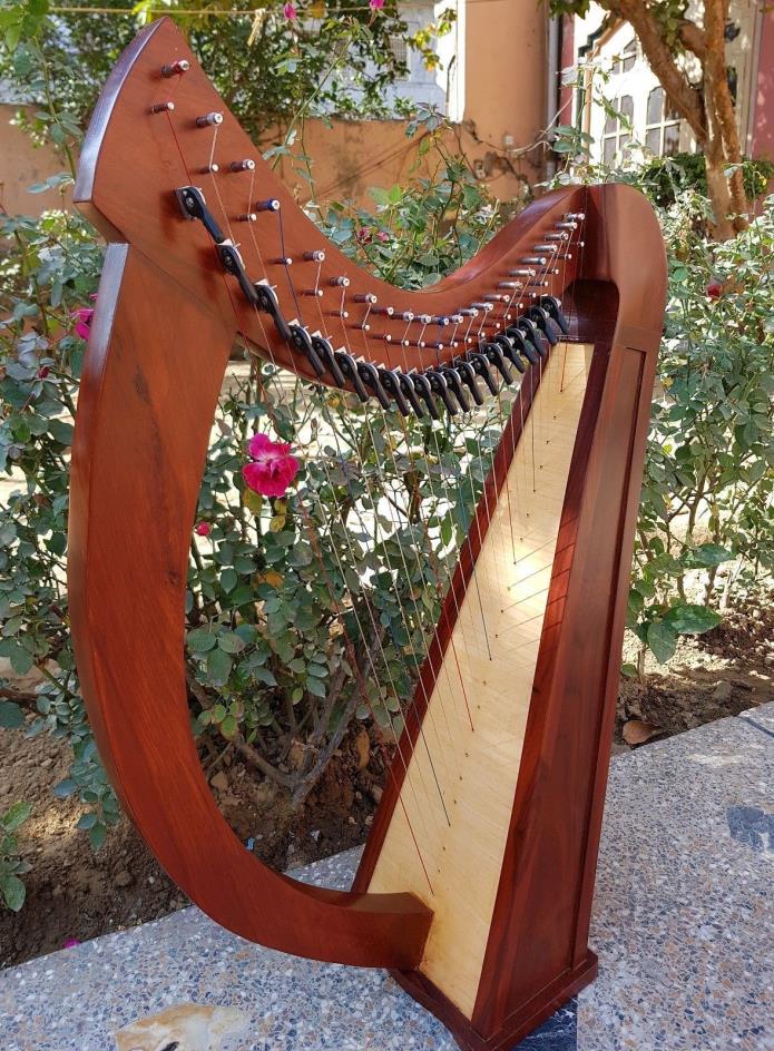 NEW 22 String Celtic Harp With Free Bag & Tuning Key And Extra String Set