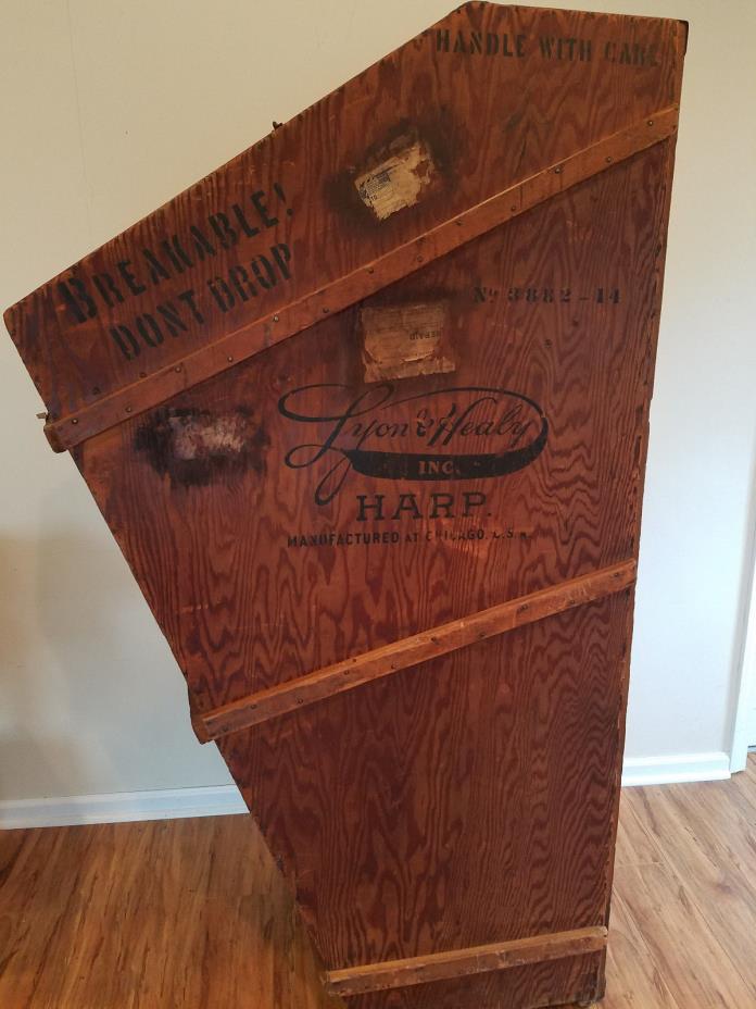 Lyon and Healy Antique Harp Case (Trunk) 1930's