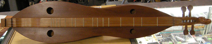 Handmade Hourglass Appalachian Mountain Dulcimer with Carved Swan Peghead