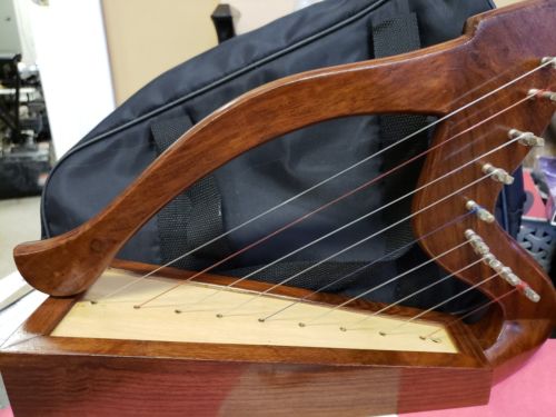 USED 9 STRING CELTIC HARP IRISH HARP MADE WITH ROSE WOOD
