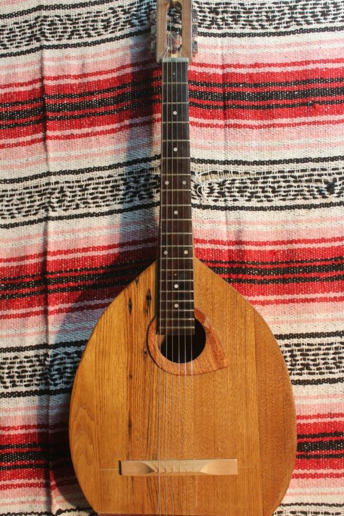 Wishnevsky Lute Shaped Travel Guitar.  All acoustic. Mahogany and Chestnut Top