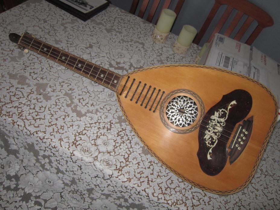 Vintage Greek Laouto Stringed Instrument (made by Vracas in New York in 1923)