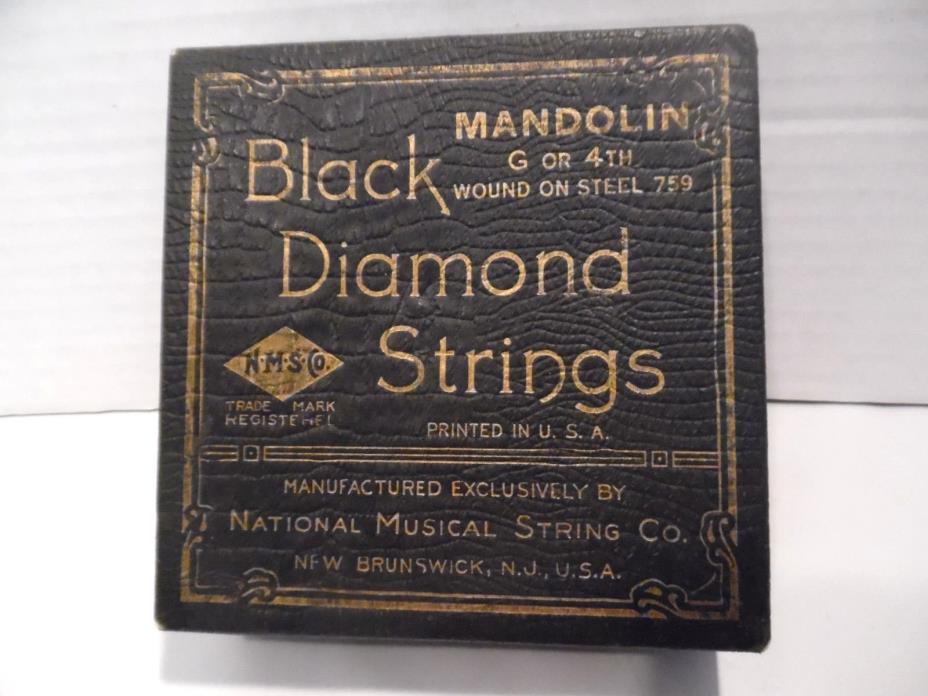 VINTAGE BLACK DIAMOND MANDOLIN STRINGS # 759 G OR 4TH IN ORIGINAL BOX 9 PK