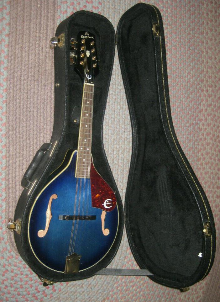 Epiphone Mandolin Electric Passive Pickup Blue MM30E with Hard Shell Case