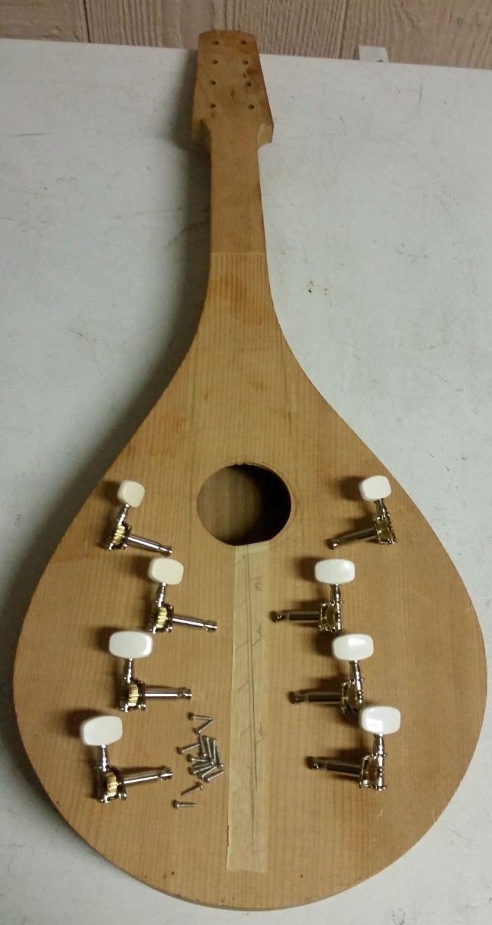 Unfinished Wooden Mandolin Kit for Parts or Repair Signed Dated 1995