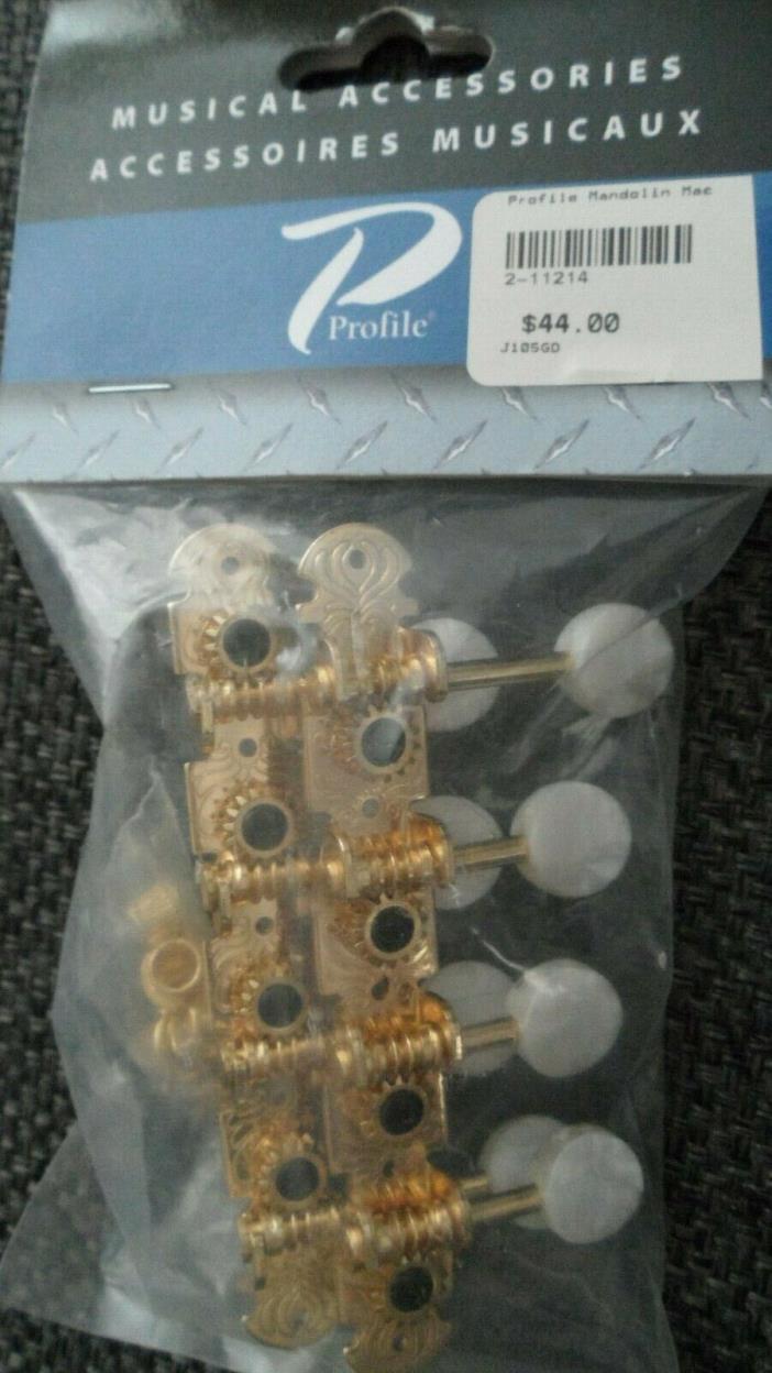 Profile J105GD mandolin machine heads, pearloid buttons, gold NEW tuners