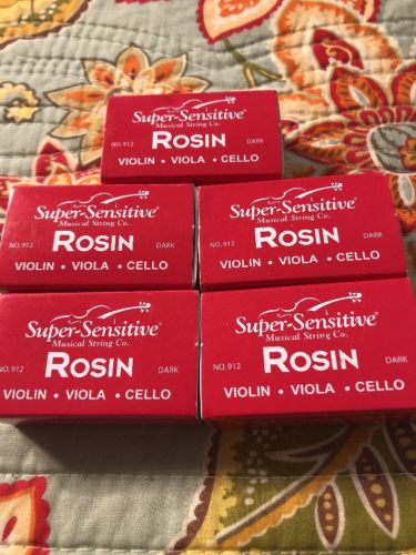 Lot Of 5 Super-Sensitive Violin, Viola, Cello Rosin Dark NIB