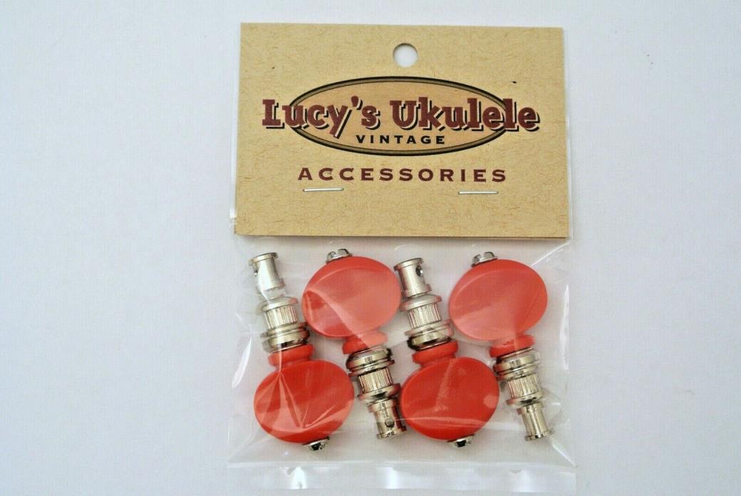 Lucy's Ukulele Vintage Style Color Friction Pegs Tuners Red Buttons