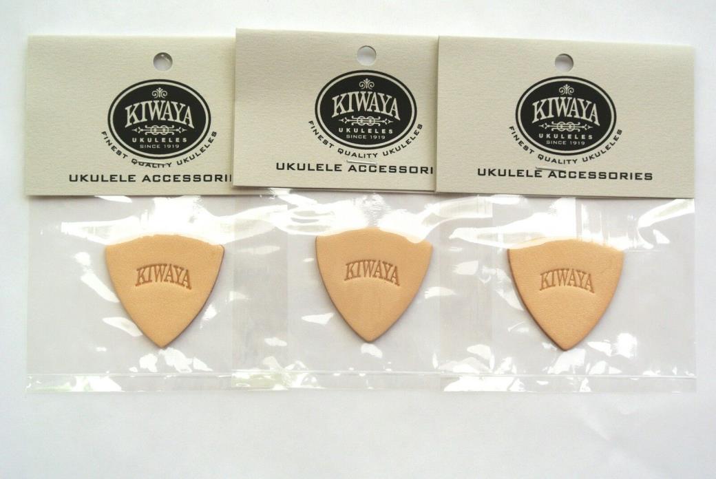 Kiwaya Genuine Leather Ukulele Pick 3 packs Medium