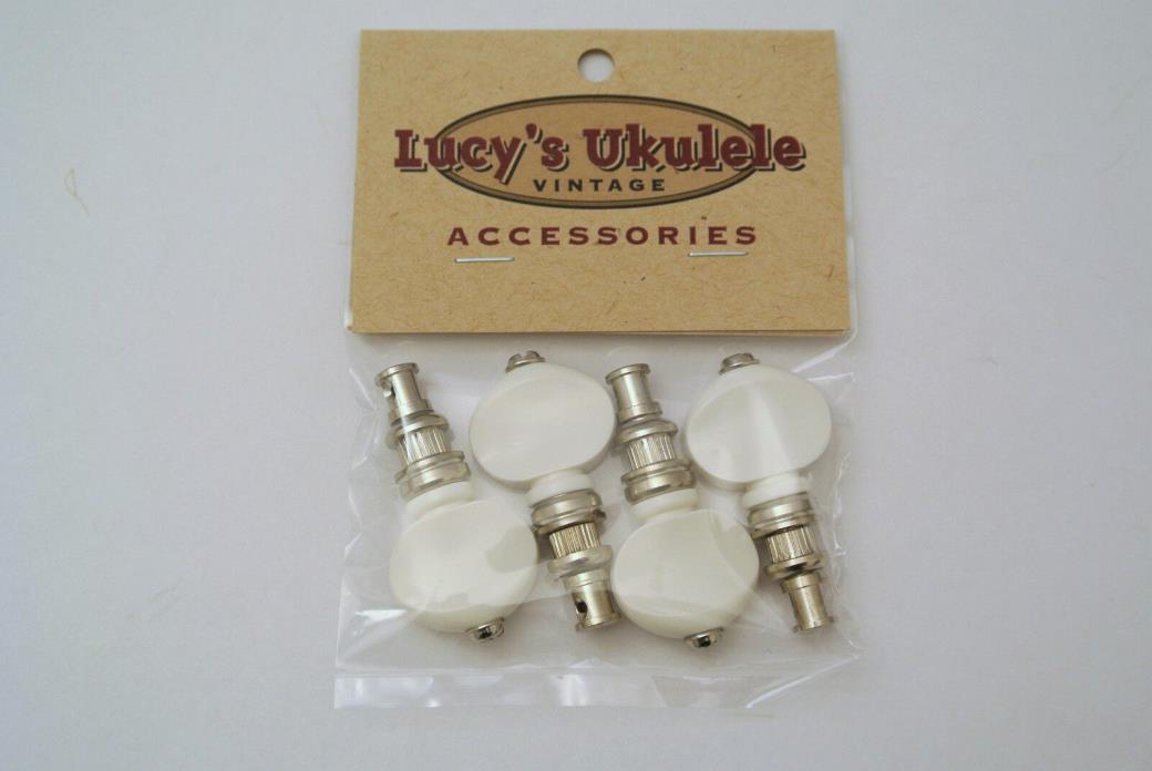 Lucy's Ukulele Vintage Style Friction Pegs Tuners White Buttons