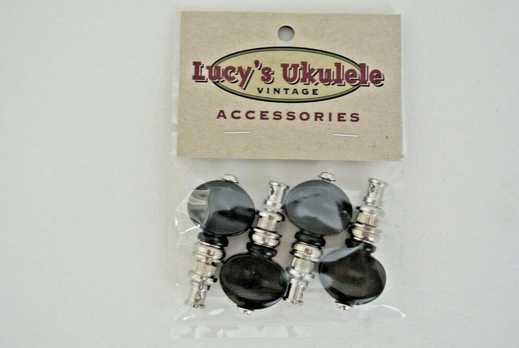 Lucy's Ukulele Vintage Style Color Friction Pegs Tuners Black Buttons