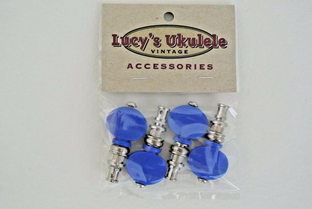 Lucy's Ukulele Vintage Style Color Friction Pegs Tuners Blue Buttons