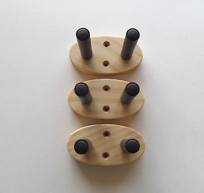 Ukulele wall mount hanger, 3 pack. Wood grain will vary