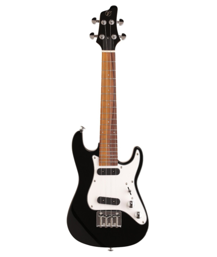 Vorson FSUK-1 S-Style Electric Ukulele with Gig Bag, Black