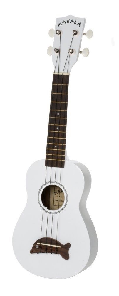 Kala Makala Dolphin Bridge Soprano Ukulele Pearl White Model MK-SD/PW