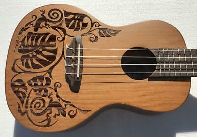 Luna UKE MO CDR Lizard Solid Cedar Concert Ukulele A/E with Gig Bag
